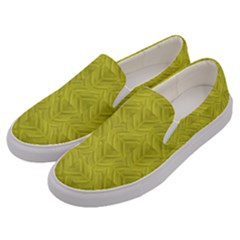 Stylized Botanic Print Men s Canvas Slip Ons