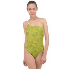 Stylized Botanic Print Classic One Shoulder Swimsuit by dflcprintsclothing