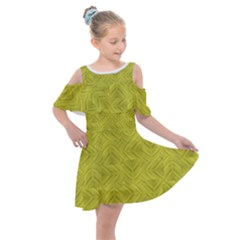 Stylized Botanic Print Kids  Shoulder Cutout Chiffon Dress by dflcprintsclothing