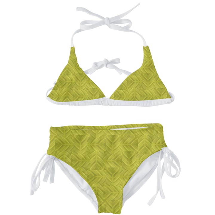 Stylized Botanic Print Kids  Classic Bikini Set