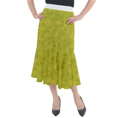 Stylized Botanic Print Midi Mermaid Skirt by dflcprintsclothing