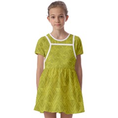 Stylized Botanic Print Kids  Short Sleeve Pinafore Style Dress by dflcprintsclothing