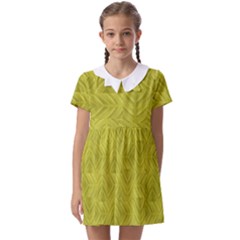 Stylized Botanic Print Kids  Asymmetric Collar Dress by dflcprintsclothing