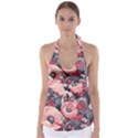 Vintage Floral Poppies Tie Back Tankini Top View1