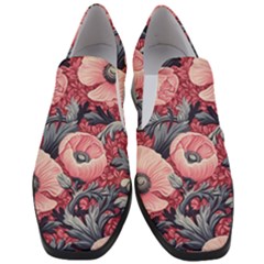 Vintage Floral Poppies Women Slip On Heel Loafers by Grandong