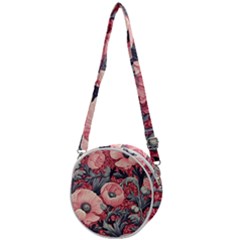 Vintage Floral Poppies Crossbody Circle Bag by Grandong