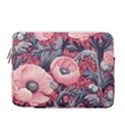 Vintage Floral Poppies 13  Vertical Laptop Sleeve Case With Pocket View1