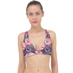 Vintage Floral Poppies Classic Banded Bikini Top by Grandong