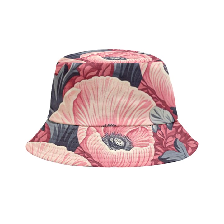 Vintage Floral Poppies Bucket Hat