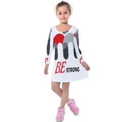 Be Strong  Kids  Long Sleeve Velvet Dress