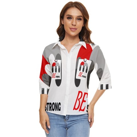 Be Strong  Women s Quarter Sleeve Pocket Shirt by Raju