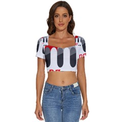 Be Strong  Short Sleeve Square Neckline Crop Top  by Raju