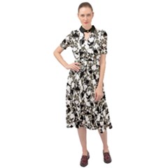 Barkfusion Camouflage Keyhole Neckline Chiffon Dress by dflcprintsclothing