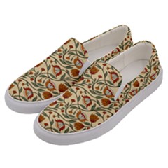 Floral Design Men s Canvas Slip Ons by designsbymallika