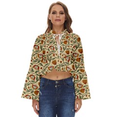 Floral Design Boho Long Bell Sleeve Top