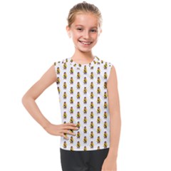 Teddy Pattern Kids  Mesh Tank Top