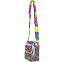 Colorful-graffiti-pattern-blue-background Shoulder Strap Belt Bag View2