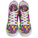 Colorful-graffiti-pattern-blue-background Women s Hi-Top Skate Sneakers View1