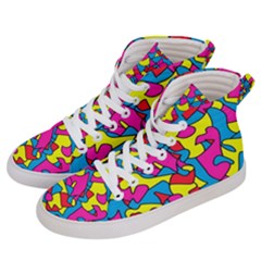 Colorful-graffiti-pattern-blue-background Women s Hi-top Skate Sneakers by designsbymallika