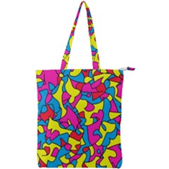 Colorful-graffiti-pattern-blue-background Double Zip Up Tote Bag by designsbymallika