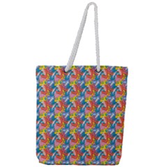 Abstract Pattern Full Print Rope Handle Tote (large) by designsbymallika