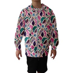 Multi Colour Pattern Kids  Hooded Windbreaker