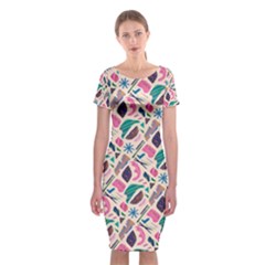 Multi Colour Pattern Classic Short Sleeve Midi Dress by designsbymallika