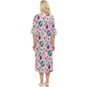 Multi Colour Pattern Double Cuff Midi Dress View4