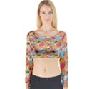 Pop Culture Abstract Pattern Long Sleeve Crop Top View1