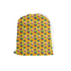 Heart Diamond Pattern Drawstring Pouch (large) by designsbymallika