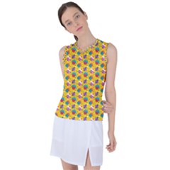 Heart Diamond Pattern Women s Sleeveless Sports Top by designsbymallika