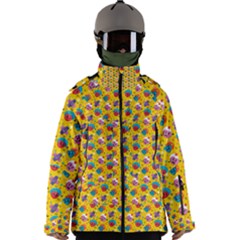 Heart Diamond Pattern Men s Zip Ski And Snowboard Waterproof Breathable Jacket by designsbymallika