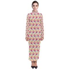 Summer Watermelon Pattern Turtleneck Maxi Dress