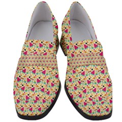 Summer Watermelon Pattern Women s Chunky Heel Loafers by designsbymallika