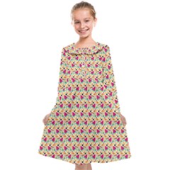 Summer Watermelon Pattern Kids  Midi Sailor Dress by designsbymallika