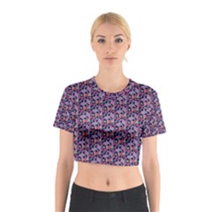 Trippy Cool Pattern Cotton Crop Top by designsbymallika