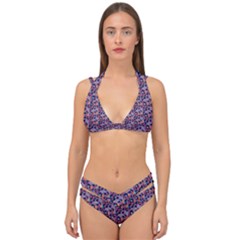 Trippy Cool Pattern Double Strap Halter Bikini Set by designsbymallika