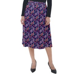 Trippy Cool Pattern Classic Velour Midi Skirt  by designsbymallika