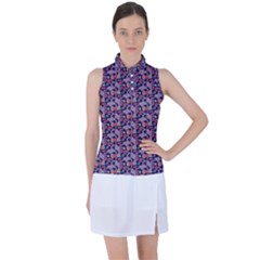 Trippy Cool Pattern Women s Sleeveless Polo T-shirt by designsbymallika