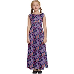 Trippy Cool Pattern Kids  Satin Sleeveless Maxi Dress by designsbymallika