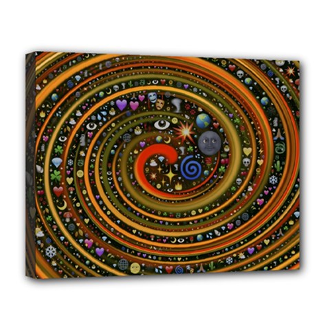 Swirl Vortex Emoji Cyclone Motion Art Canvas 14  X 11  (stretched) by Paksenen