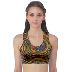 Swirl Vortex Emoji Cyclone Motion Art Fitness Sports Bra by Paksenen