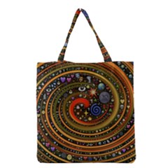 Swirl Vortex Emoji Cyclone Motion Art Grocery Tote Bag by Paksenen