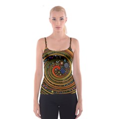 Swirl Vortex Emoji Cyclone Motion Art Spaghetti Strap Top by Paksenen