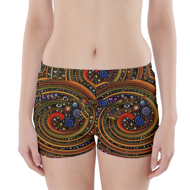 Swirl Vortex Emoji Cyclone Motion Art Boyleg Bikini Wrap Bottoms