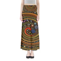 Swirl Vortex Emoji Cyclone Motion Art Full Length Maxi Skirt by Paksenen