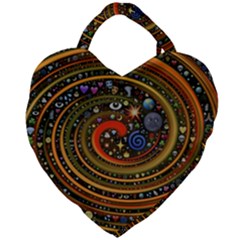 Swirl Vortex Emoji Cyclone Motion Art Giant Heart Shaped Tote by Paksenen