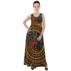 Swirl Vortex Emoji Cyclone Motion Art Empire Waist Velour Maxi Dress by Paksenen