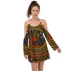 Swirl Vortex Emoji Cyclone Motion Art Boho Dress by Paksenen