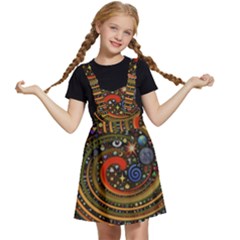 Swirl Vortex Emoji Cyclone Motion Art Kids  Apron Dress by Paksenen